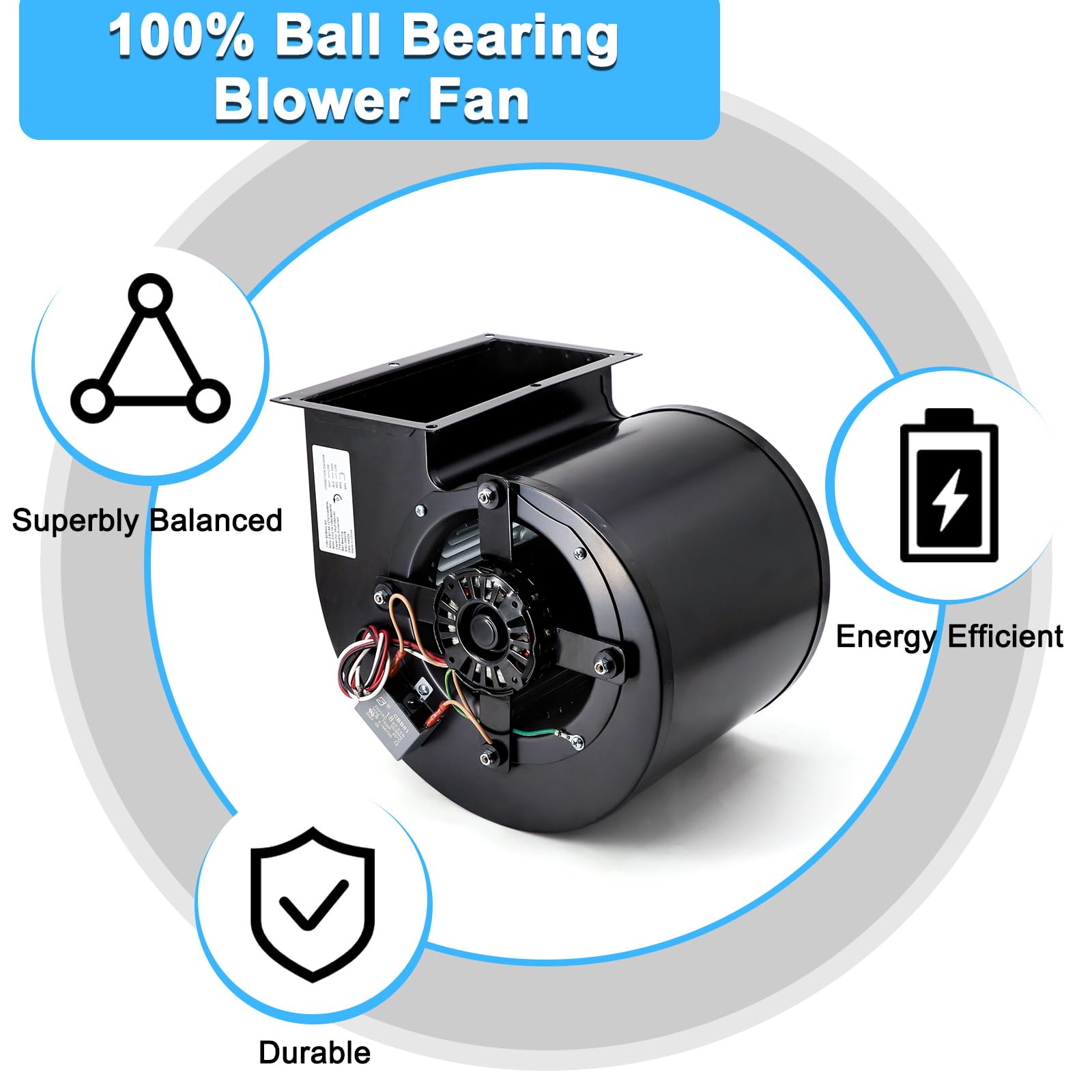 Replacement Blower Motor for Dayton 1TDT8 5C508 & Century JE2J047NS 9459 JE2J047 - 3.3 Inch Diameter HVAC Fan Motor - Perfect for Air Conditioning Units, Furnaces, and Ventilation Systems