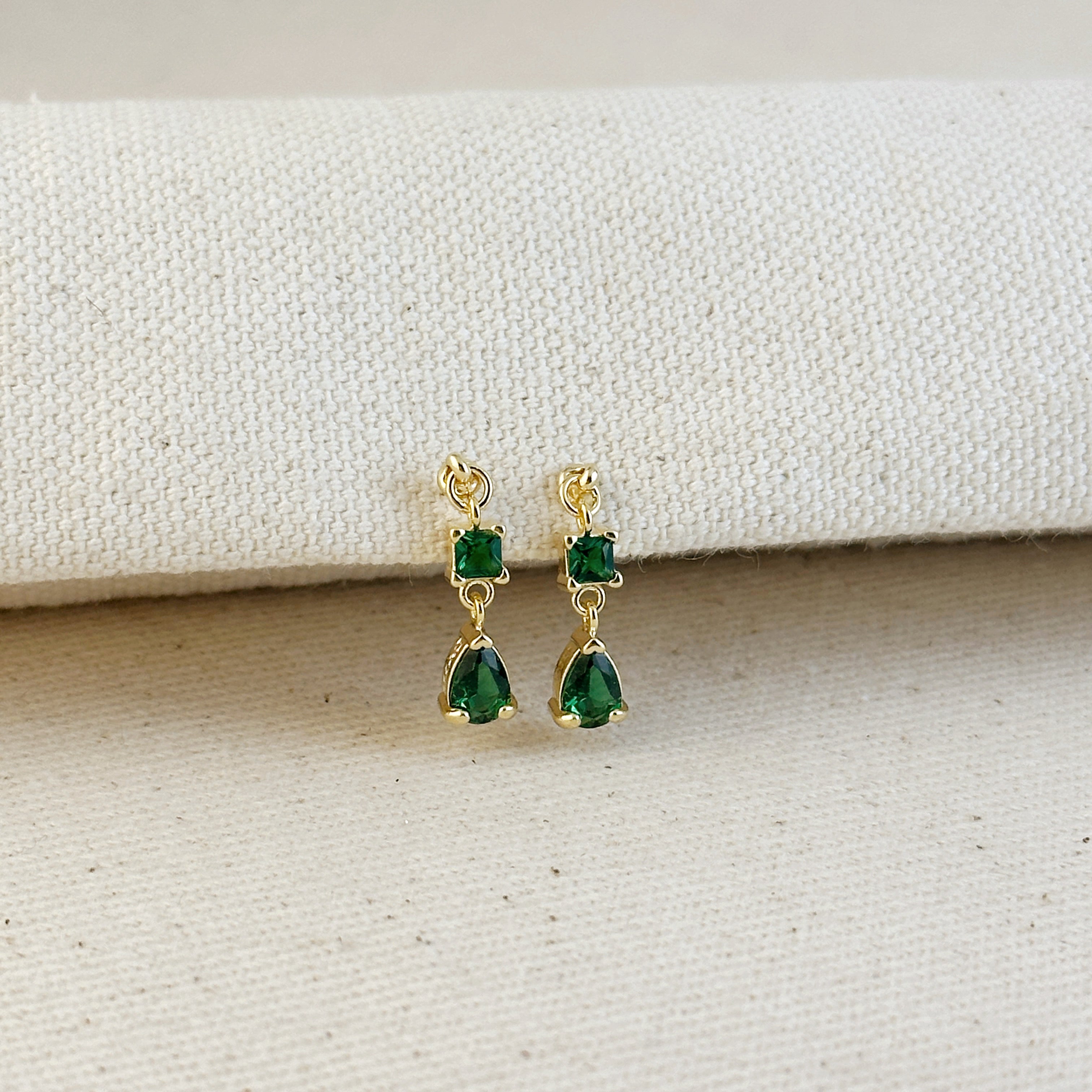 18K Gold Filled Colorful CZ Mixed Shape Drop Dangle Earrings for Women - Perfect for Parties, Weddings & Everyday Elegant Wear