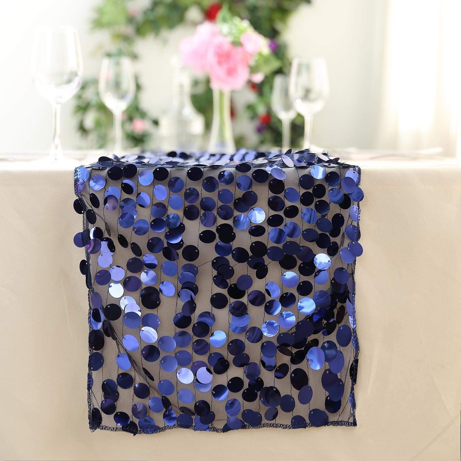 Large Payette Sequin Table Runner - Elegant Glittering Dining Table Decor for Weddings, Parties & Holiday Celebrations