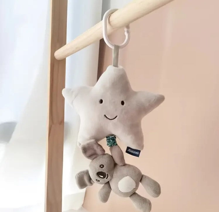 Swabies Hanging Star Bunny Pull Toy Mobile - Cute Plush Bunny Stuffed Animal with Pull String for Baby Nursery Decor, Infant Crib Mobile & Toddler Developmental Toy | Perfect for Newborn Gifts, Baby Showers & Kids' Room Decorations