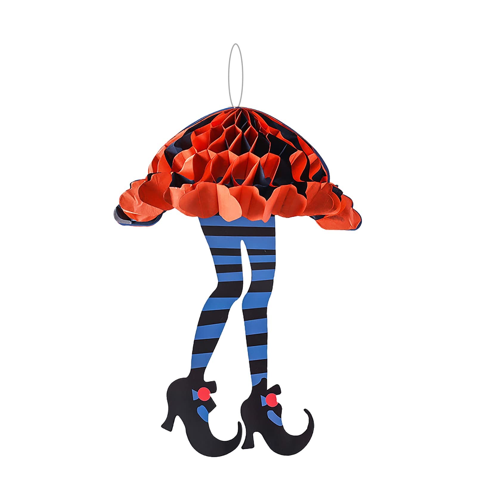 Halloween Decorations - Witch Legs Honeycomb Pendant & Solitaire Tree for Home, Party, Indoor & Outdoor Halloween House Decor | Spooky Holiday Party Supplies for Halloween Night, Trick or Treat, Haunted House Theme