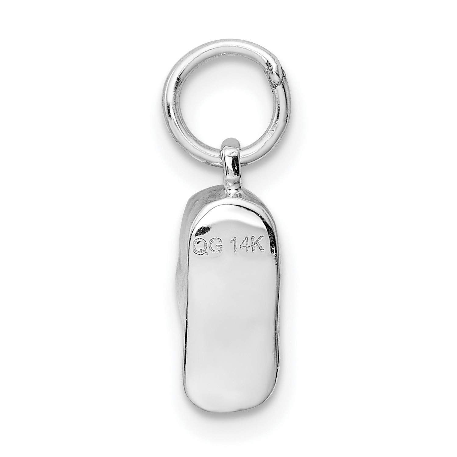 14K White Gold Baby Shoe Charm - 18mm x 7mm Tiny Footprint Pendant for Necklace - Perfect for Newborn Gifts, Christening Jewelry & Mom's Keepsake