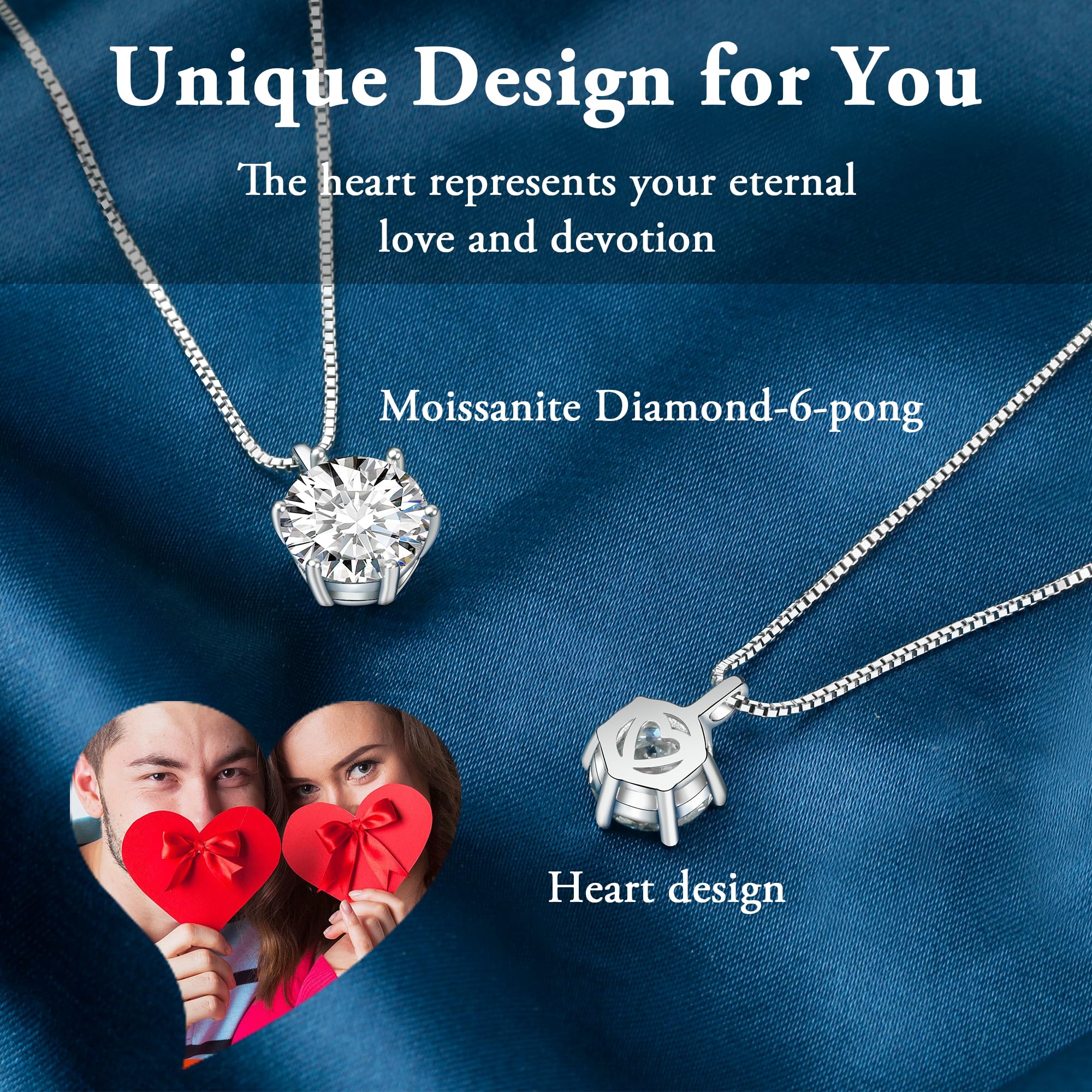 3 Carat Moissanite Necklace for Women - Anniversary Gift for Wife, Girlfriend & Soulmate - Durable Moissanite Jewelry for Birthday, Valentine's Day & Special Occasions - Perfect for Date Nights, Weddings & Romantic Surprises