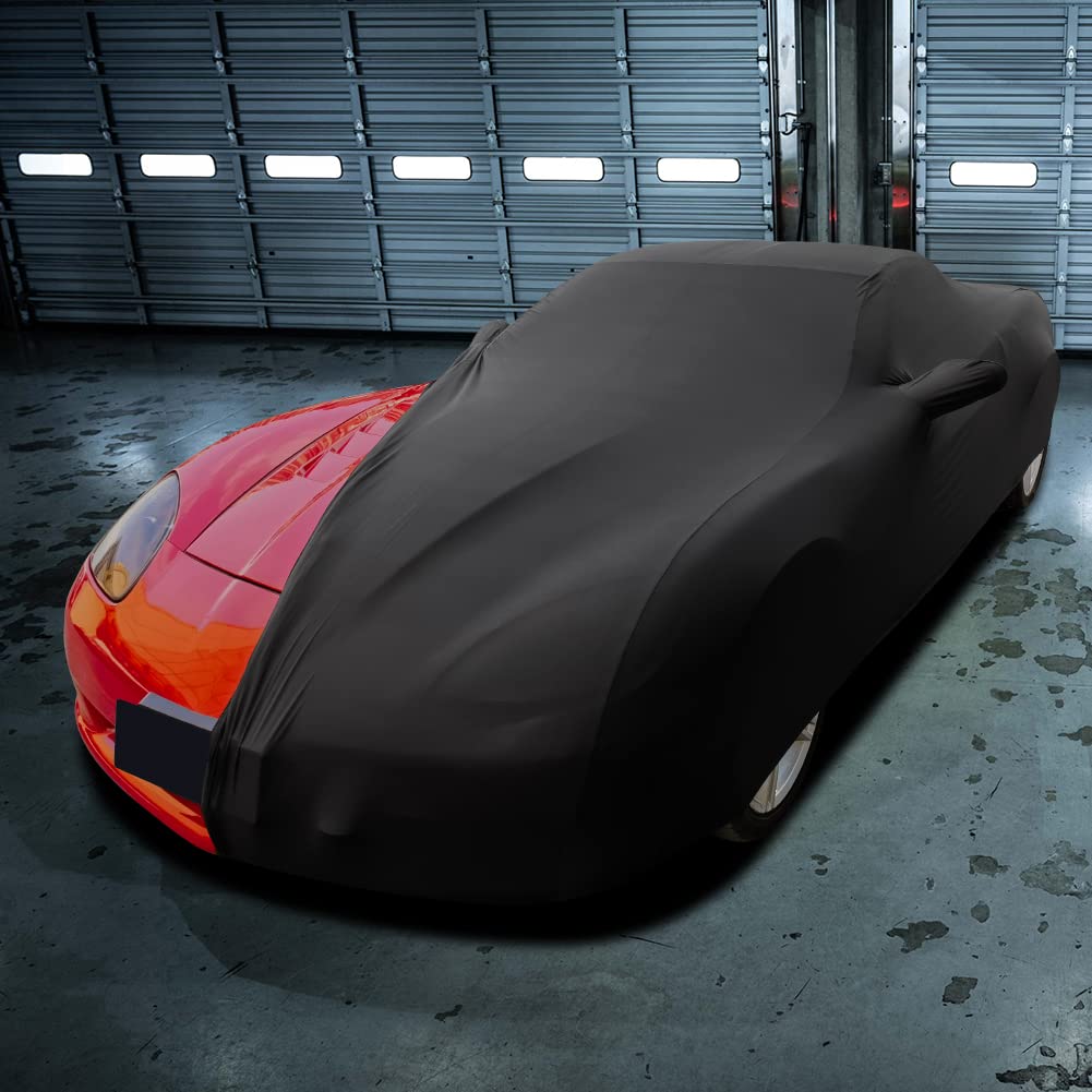 WinPower Indoor Car Cover - Stretchable Dustproof Full Car Protection for Underground Garage & Car Shows - Black | Perfect for Indoor Storage & Vehicle Display