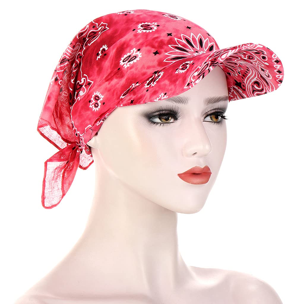 Boho Tie Dye Bandana Head Scarf for Women - Stylish Turban Head Wrap, UV Protection Sun Visor Hat - Perfect for Summer, Beach, Music Festivals & Outdoor Activities