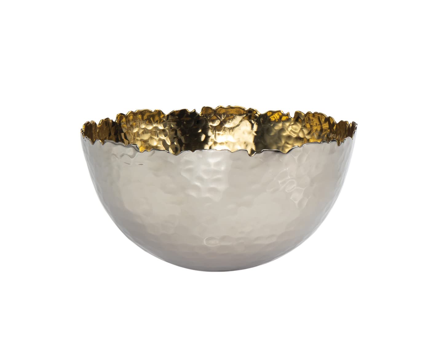 Godinger 6.5 Inch Elegant Nickel and Gold Serving Bowl - Perfect for Fruits, Soup, Candy, and Party Appetizers | Ideal for Dining, Entertaining, and Holiday Gatherings