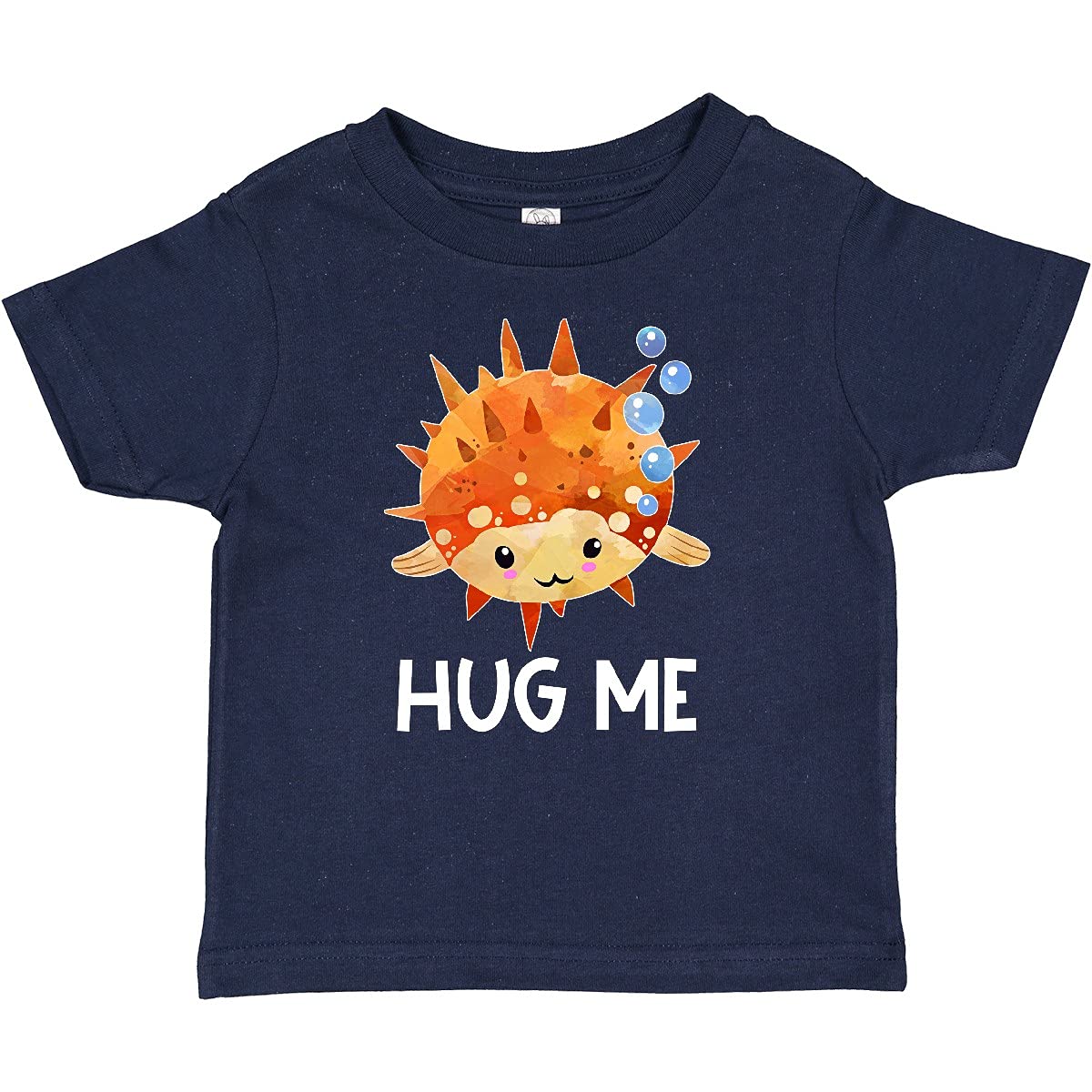 Inktastic Hug Me Cute Pufferfish with Bubbles Baby T-Shirt - Soft Cotton Infant Tee for Boys & Girls - Perfect for Playdates, Birthday Gifts & Family Photos