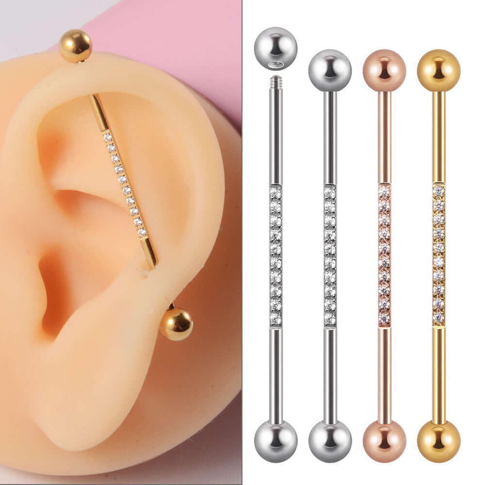 14 Gauge Internally Threaded Industrial Barbell - Surgical Steel Body Jewelry for Piercings | Perfect for Eyebrow, Nose, Lip & Cartilage Piercings