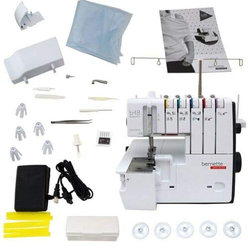 Bernette b48 Serger Overlock Coverstitch Machine - Professional 4-Thread Sewing for Garments & Crafts | Perfect for Home Tailoring, DIY Projects & Fashion Design