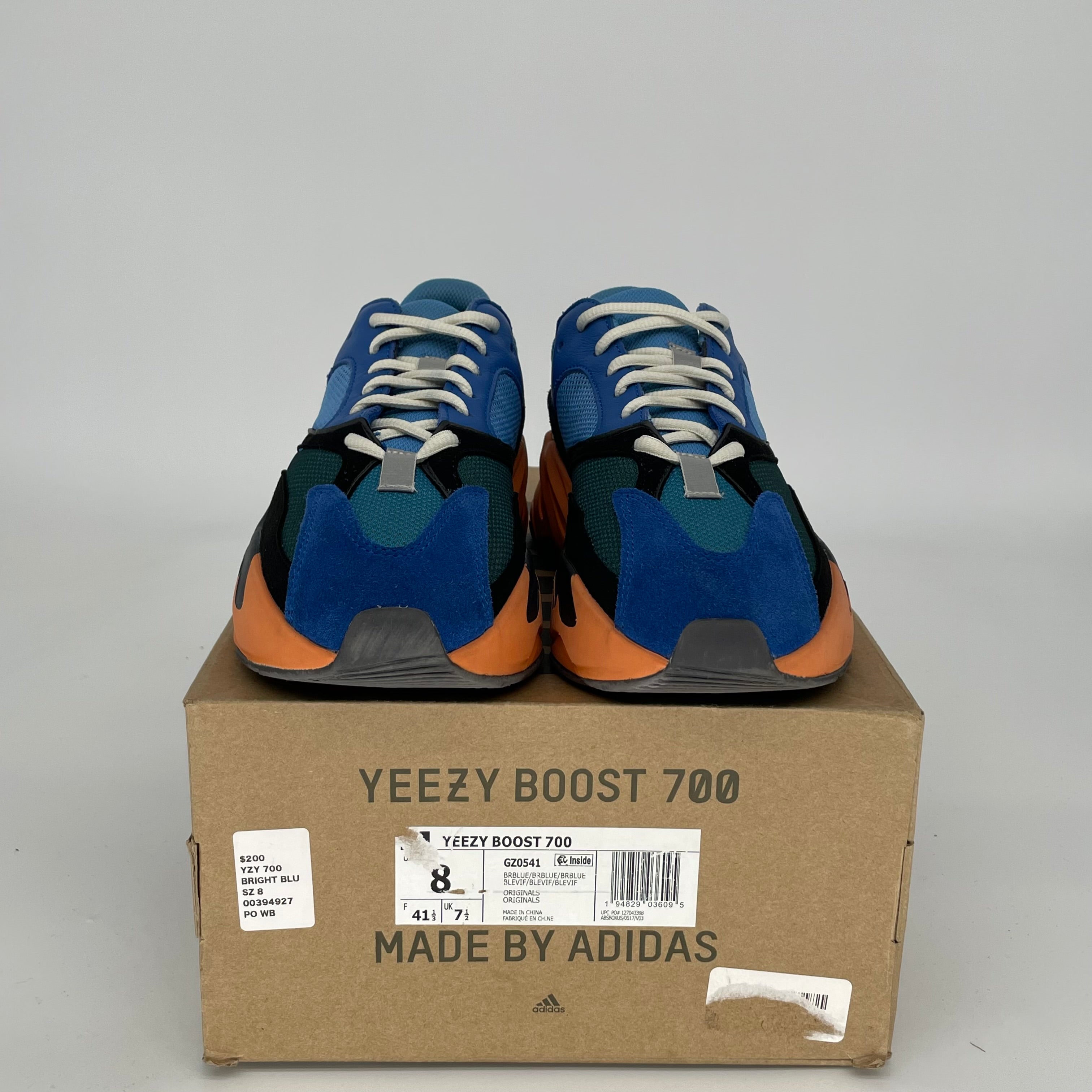 Adidas Yeezy 700 Bright Blue Sneakers - Men's Size 8 (GZ0541) | Comfortable Running Shoes for Casual Wear & Street Style Fashion