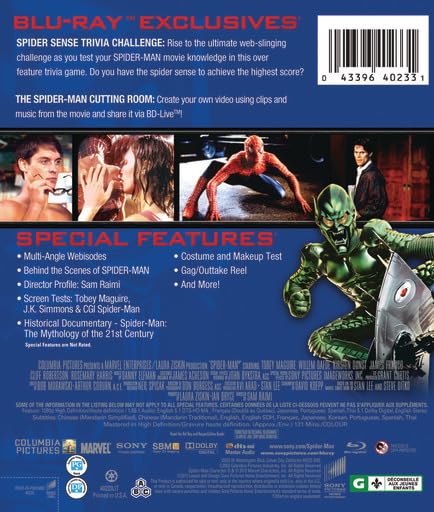 Spider-Man Blu-ray Movie | Marvel Superhero Action Film | Perfect for Movie Nights & Marvel Fans Collection