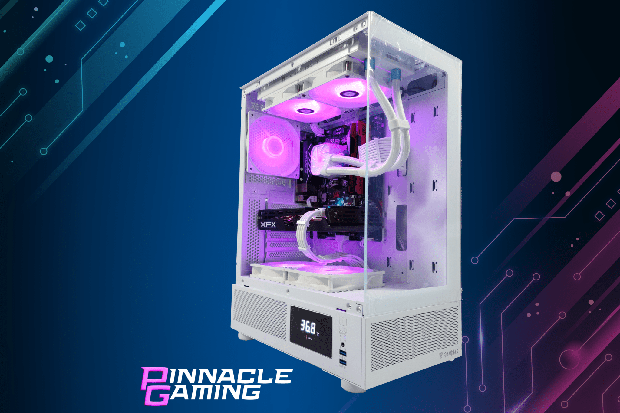 Custom Gaming Desktop PC - RTX 5060 Ti, Intel Ultra 5, 32GB DDR5, 2TB SSD, WiFi - Atlas White | Perfect for 4K Gaming, Live Streaming & Content Creation