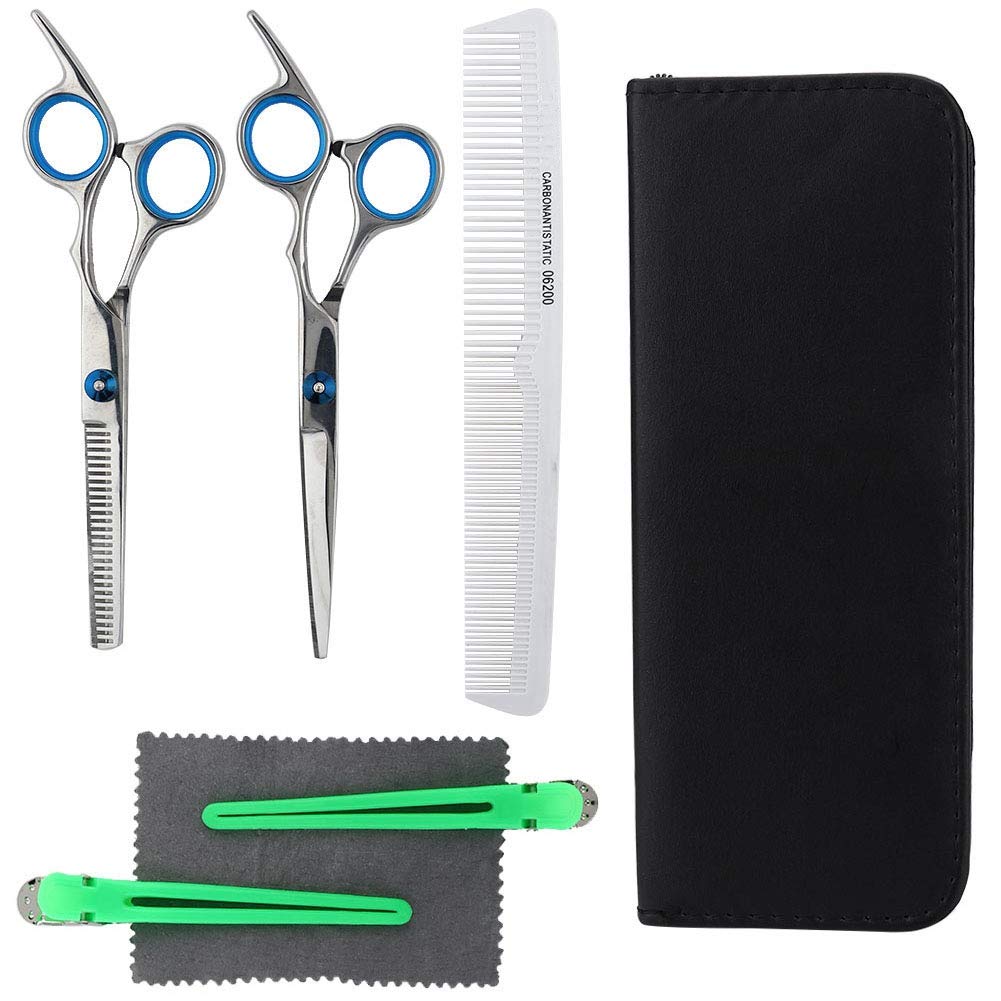Professional Stainless Steel Hair Cutting Scissors & Comb Set - Hairdressing Thinning Shears for Barber Salon & Home Use | Perfect for Styling, Trimming & Hair Thinning at Home or Professional Salons