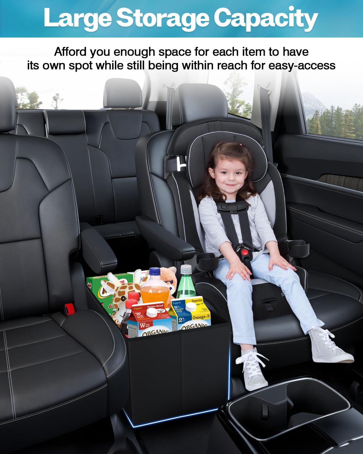 Premium Car Seat Organizer for Kia Telluride 2020-2025 - Backseat Storage Bin with Console Organizer - Perfect for Kids Toys, Baby Supplies & Pet Accessories - Ideal for Road Trips, Family Travel & Daily Commute