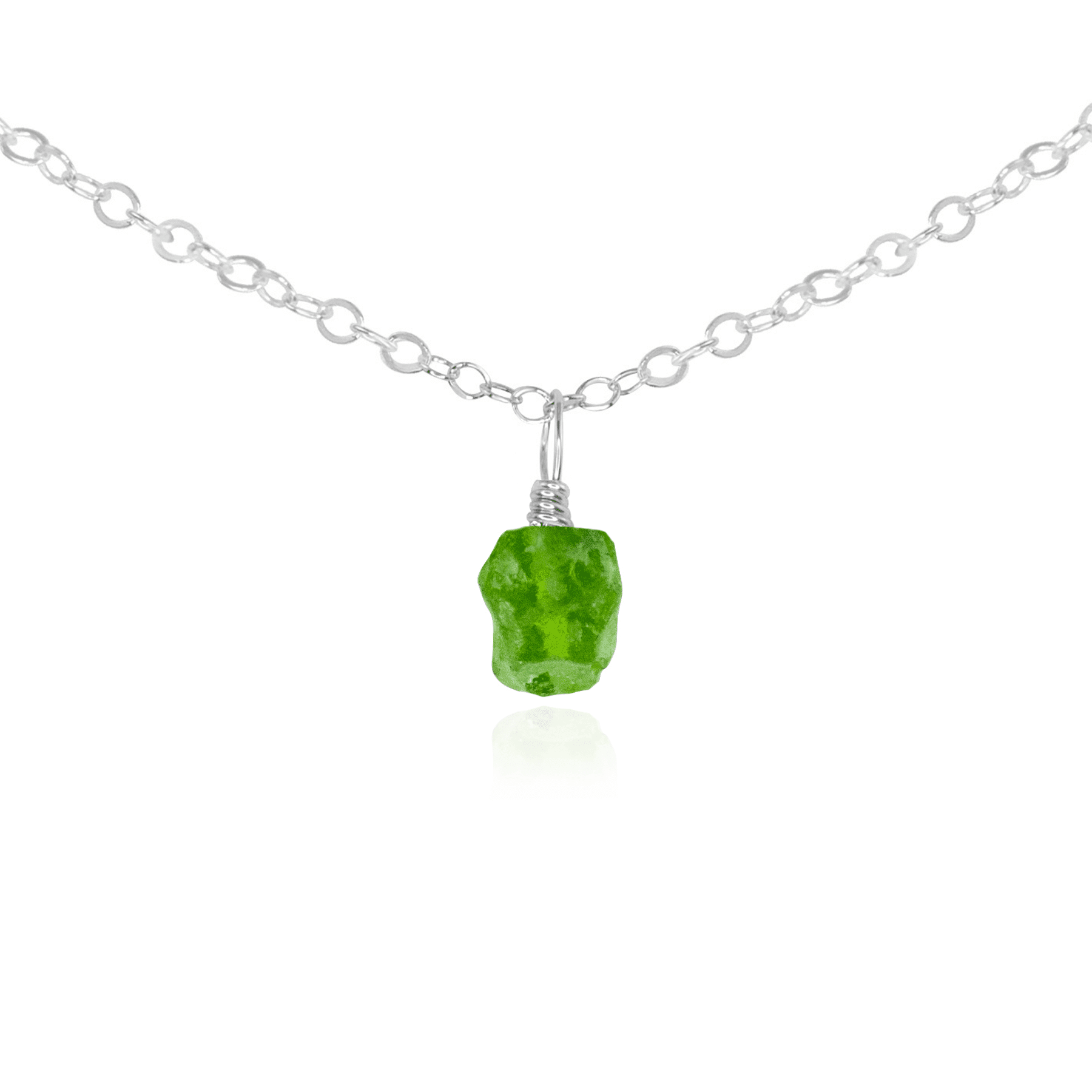 Tiny Rough Peridot Gemstone Pendant Choker Necklace - Natural Olive Green Stone Jewelry for Women, Boho Chic Layering Piece | Perfect for Everyday Wear, Gift Giving & Spiritual Healing