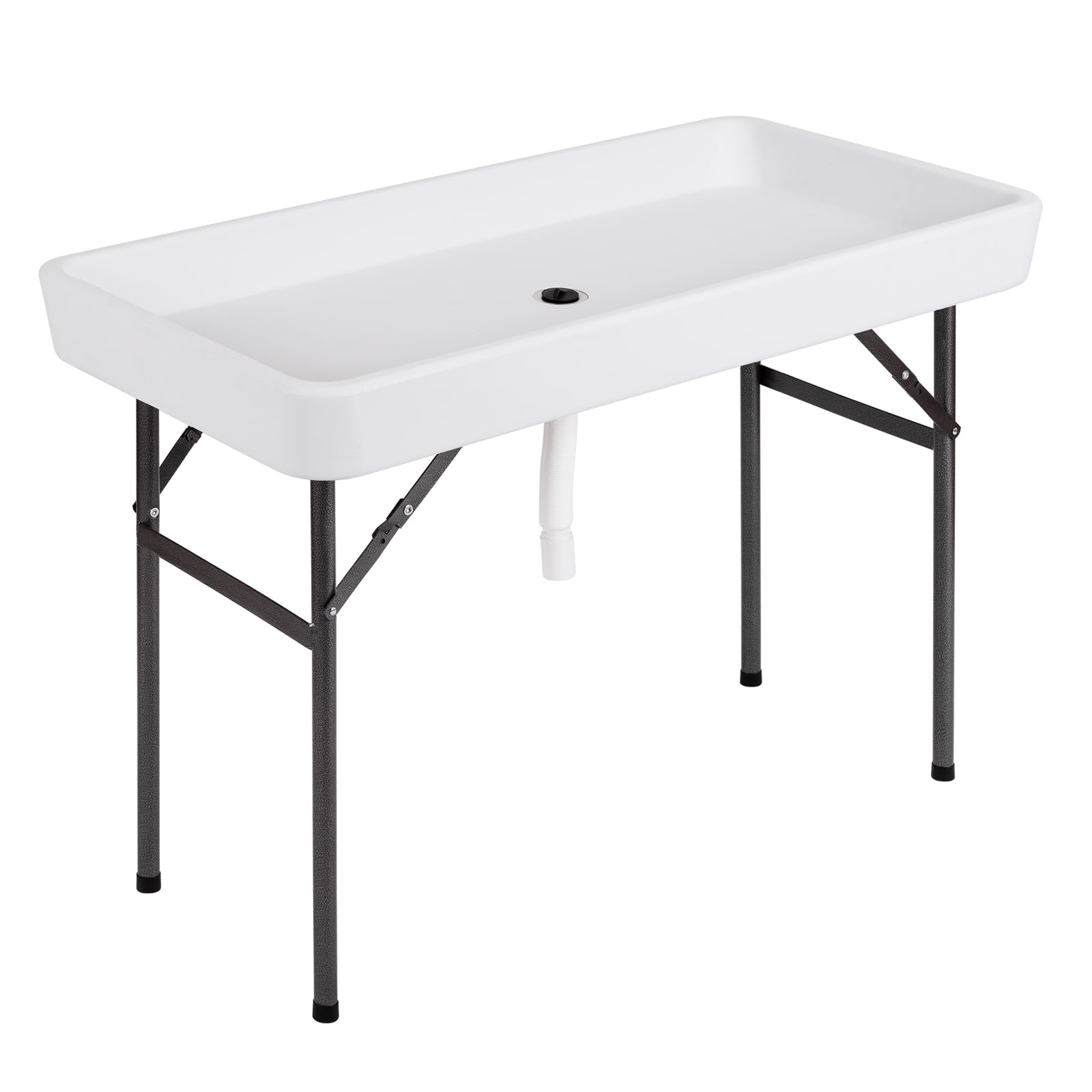 KOTEK Foldable Ice Cooler Table with Skirt & Drain Hose - Portable Beverage Cooler for Parties, Picnics, BBQ, Camping - Perfect for Outdoor Events, Tailgating, Beach Days & Backyard Gatherings (White)