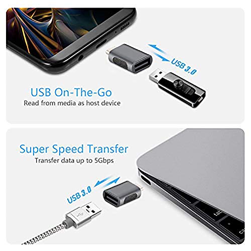 2 Pack USB C to USB A Adapter - Fast Charging & Super Speed Data Transfer - Gold Plated Connectors - Compatible with MacBook, iPad, Samsung Galaxy - Perfect for Travel, Office & Home Use