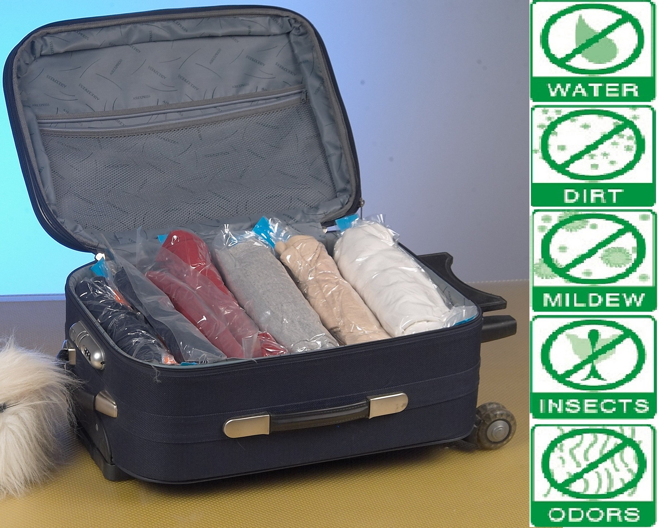 40 Pack Medium Vacuum Storage Bags for Travel - Space Saving Compression Bags for Luggage, Suitcase & Clothes | Perfect for Packing, Moving & Organizing