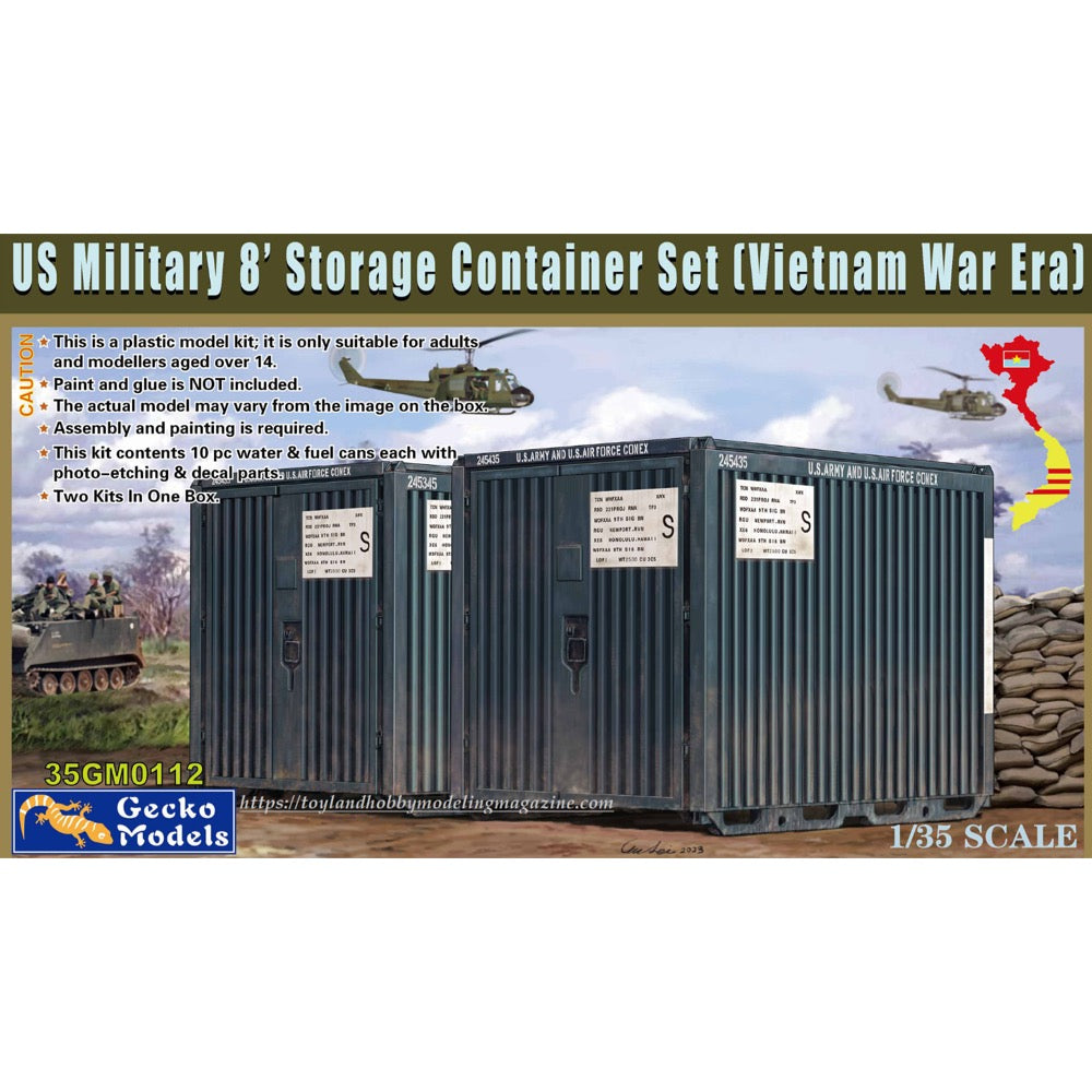 1/35 Scale US Military 8-Piece Storage Container Set - Vietnam War Era Model Kit for Diorama Building & Historical Collectors - Perfect for Military Scenes, Model Displays & War Reenactments
