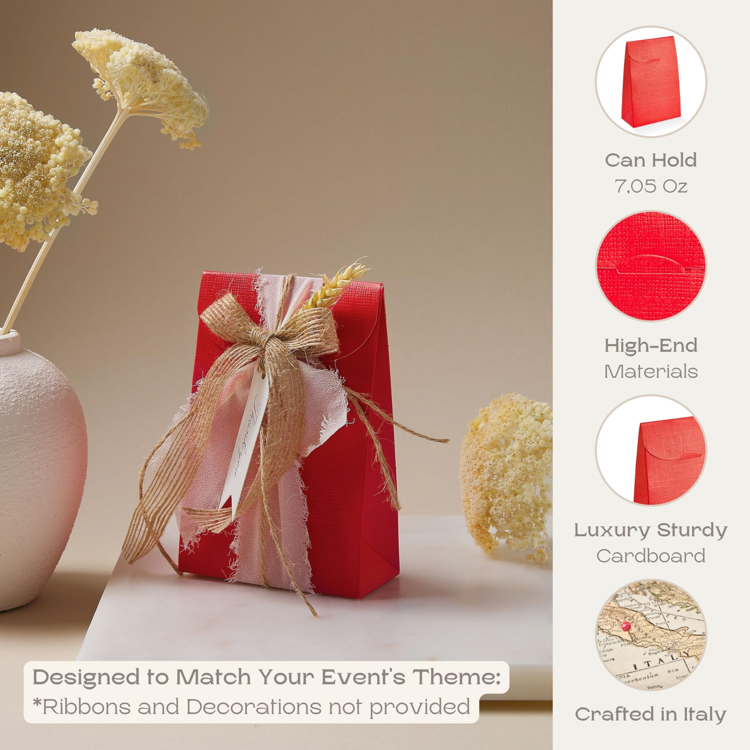 20pcs Red Silk Gift Boxes 3.54x1.77x5.11in - Perfect for Christmas, Graduation & Valentine's Day Gifts