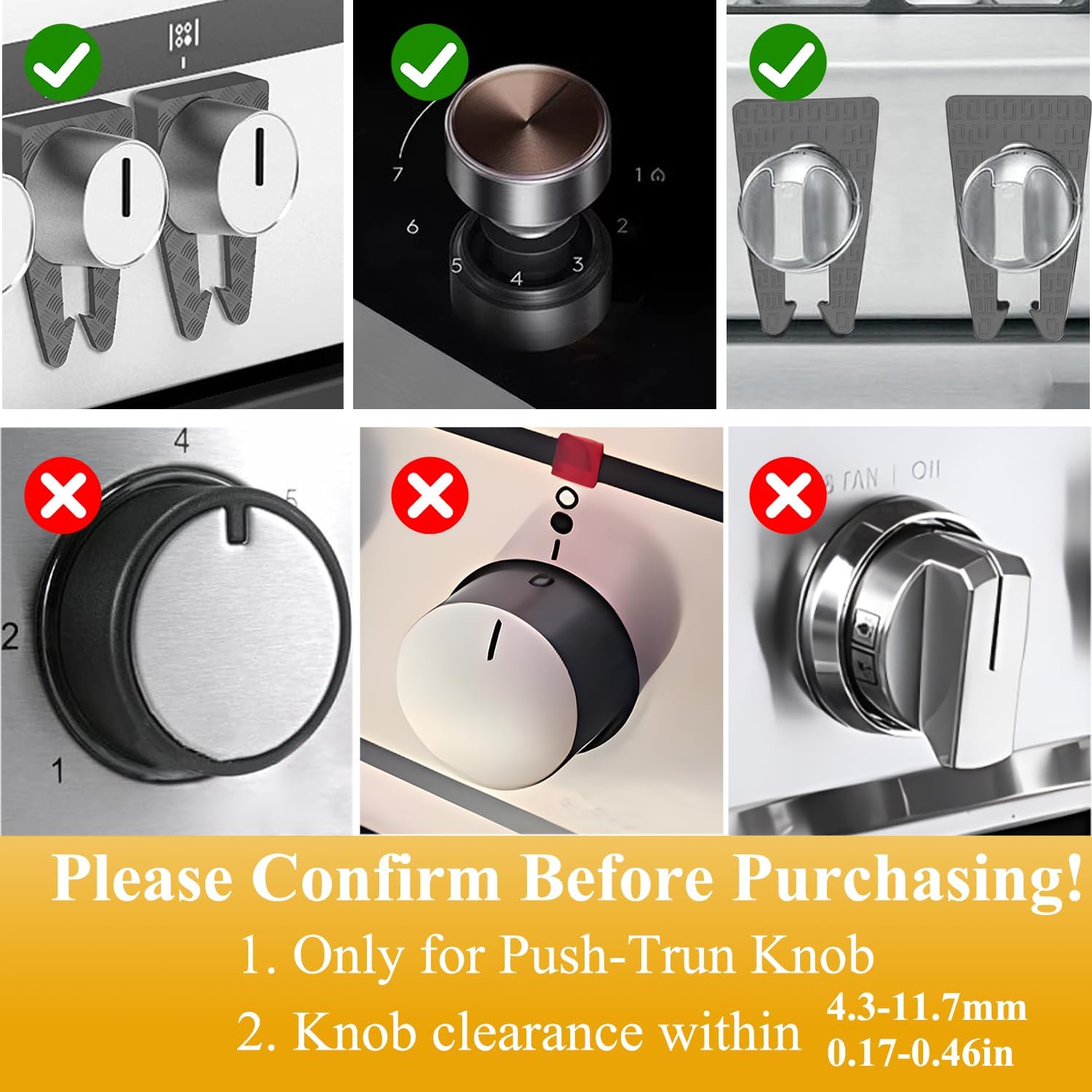 6-Pack Silicone Stove Knob Safety Covers - Child Proof Gas Oven Knob Locks for Kids & Pets Protection (Gray) - Perfect for Baby Proofing Kitchens & Preventing Accidental Gas Leaks
