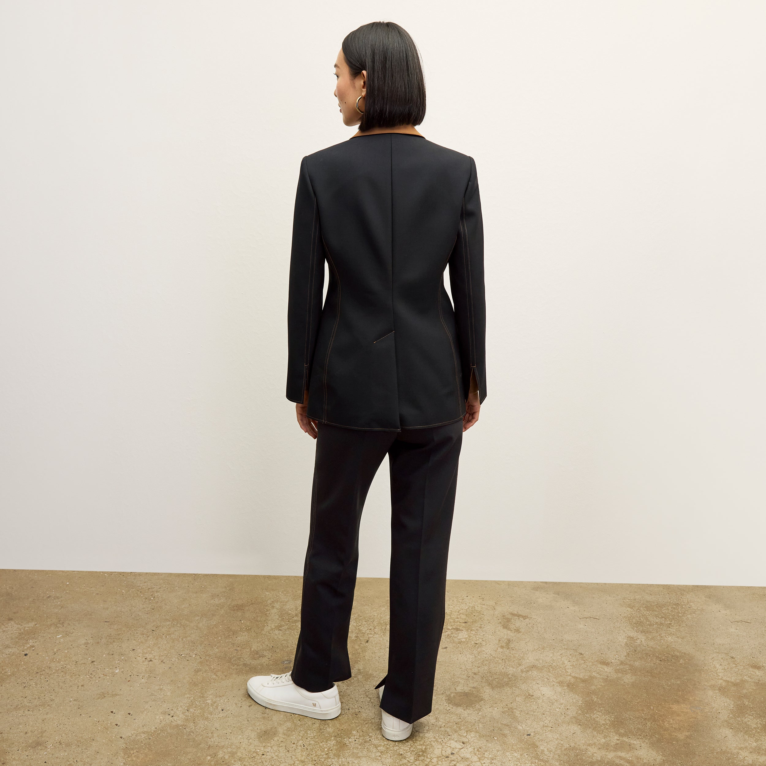 Sella Pant Luxe Wool Pants for Women - Black/Light Saddle Color - Premium Comfort & Style for Office, Travel & Casual Wear