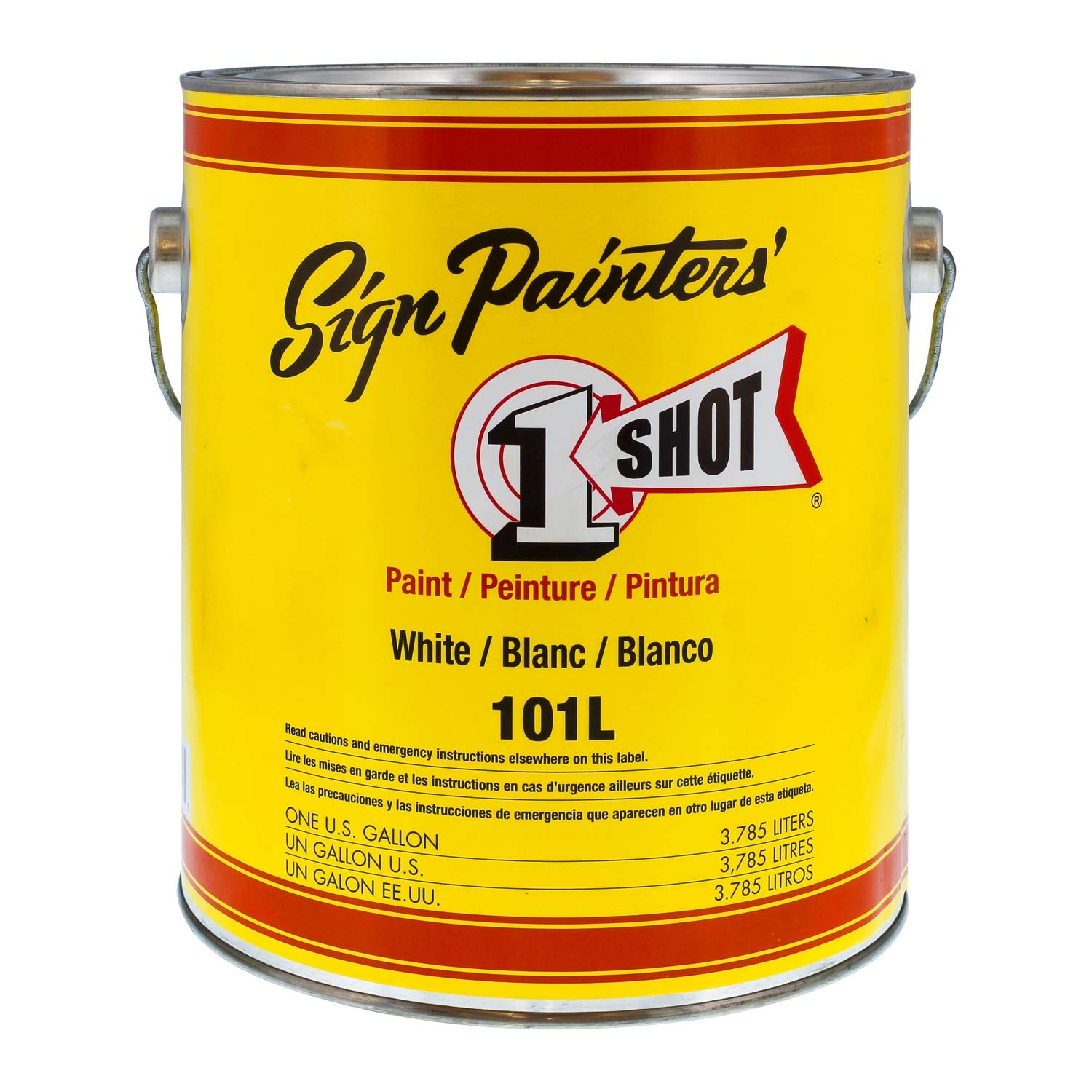 1 Shot Lettering White Pinstriping Enamel Paint - Gallon Size for Automotive, Sign Painting & DIY Projects | High-Quality Brush-On Paint for Cars, Motorcycles & Crafts
