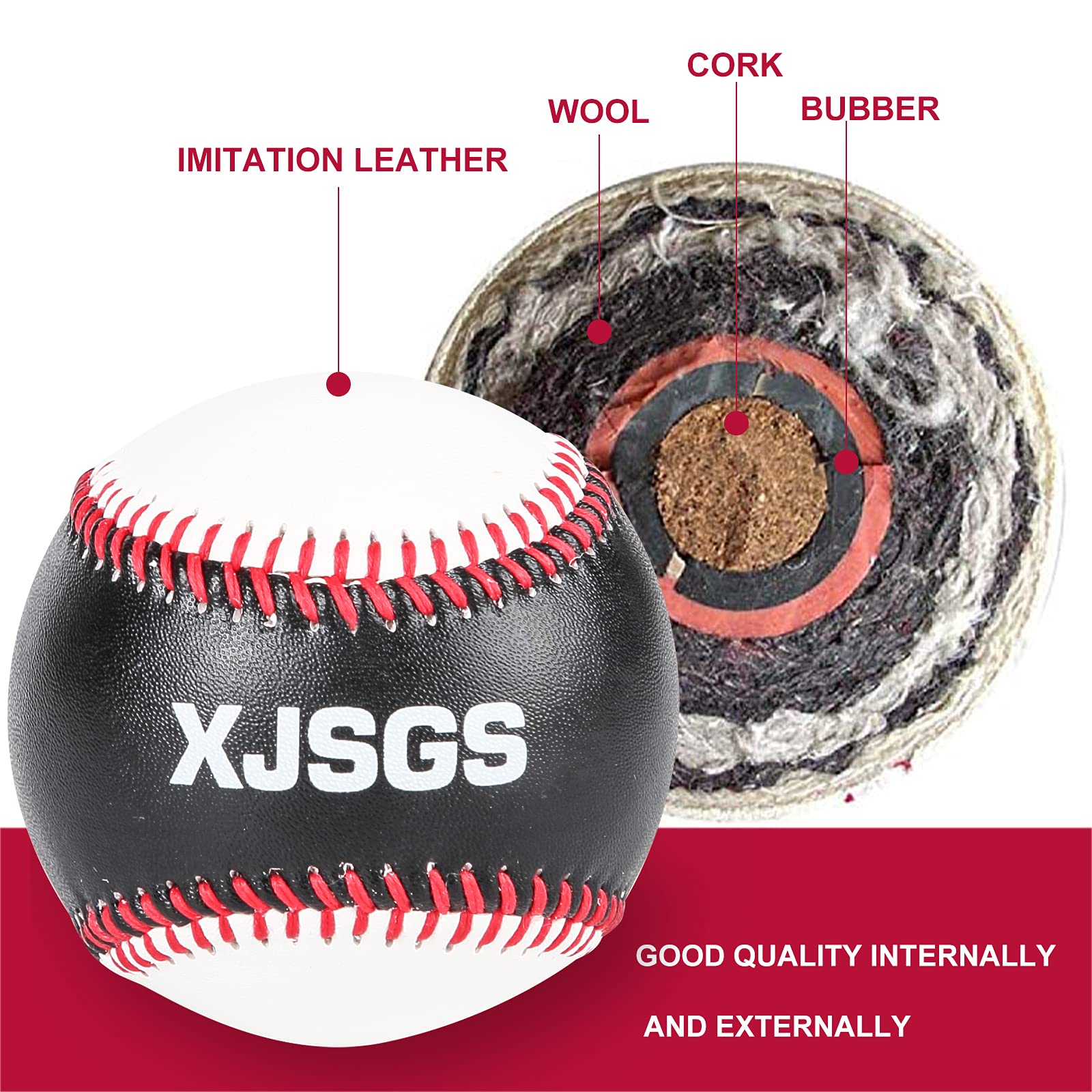 Official League Baseballs for Recreational Use - 9 Inch Standard Size Practice Baseballs for Indoor & Outdoor Training, Games & Sports Activities