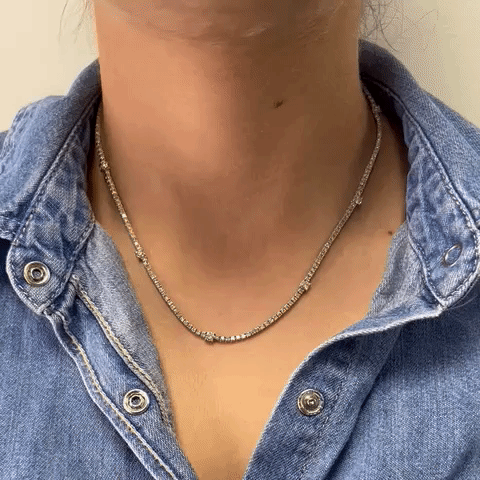 5.50 Carat Diamond Tennis Necklace - 14K Gold 2-Point & 18-Point 4-Prong Setting | Elegant Jewelry for Weddings, Anniversaries & Special Occasions