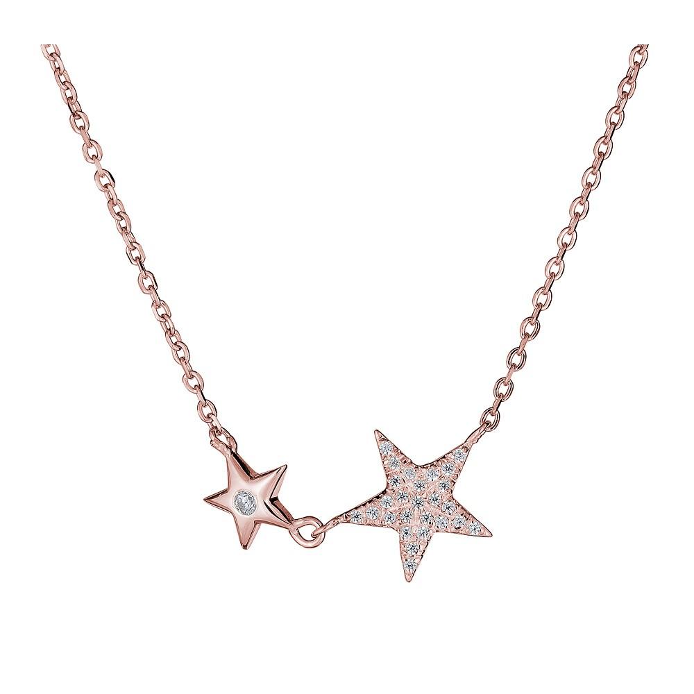 14KT Gold Diamond Star Necklace - 0.06 CTW Pavé & Bezel Setting - Perfect for Anniversary Gifts, Valentine's Day & Special Occasions