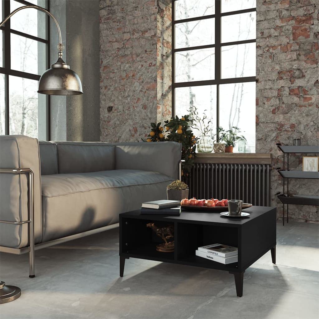 Modern Square Coffee Table with 4 Storage Compartments - 24
