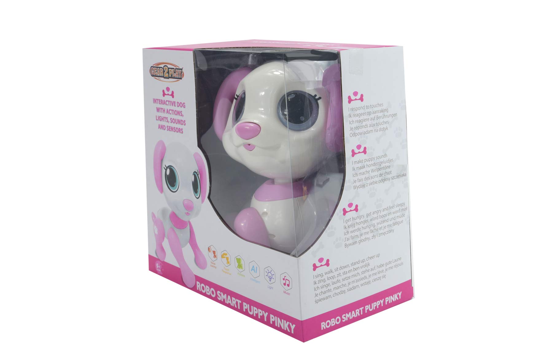 Smart Interactive Robot Puppy Toy - Pinky the AI Pet Companion for Kids | STEM Learning & Fun Playtime Gift for Children