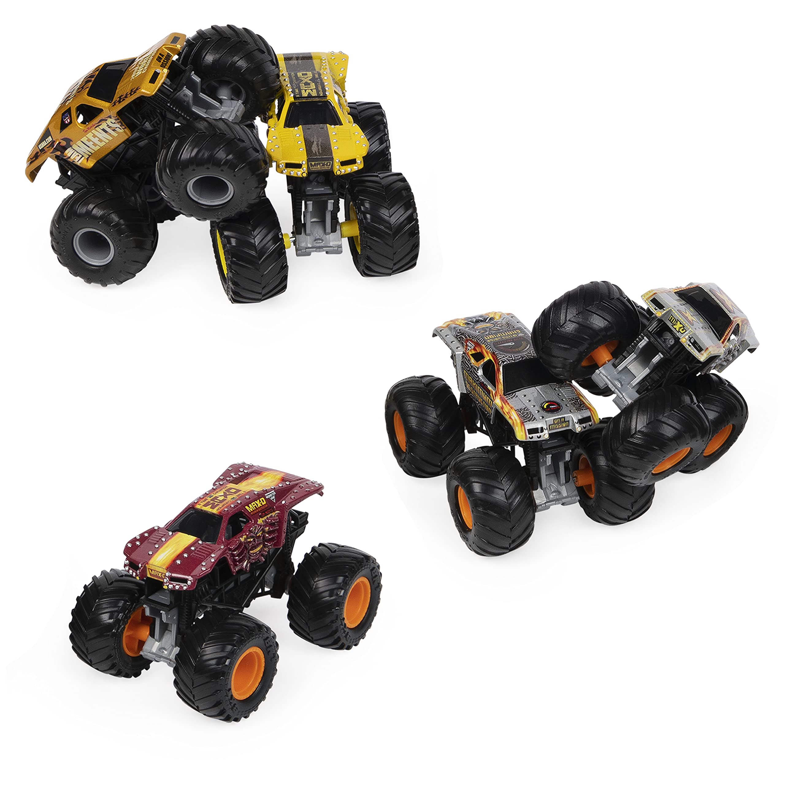 Monster Jam Official Retro Edition Max-D 5-Pack 1:64 Scale Die-Cast Monster Trucks - Collectible Toy Cars for Boys & Girls Ages 3+ - Birthday Gifts, Playroom Decor, Racing Game Accessories