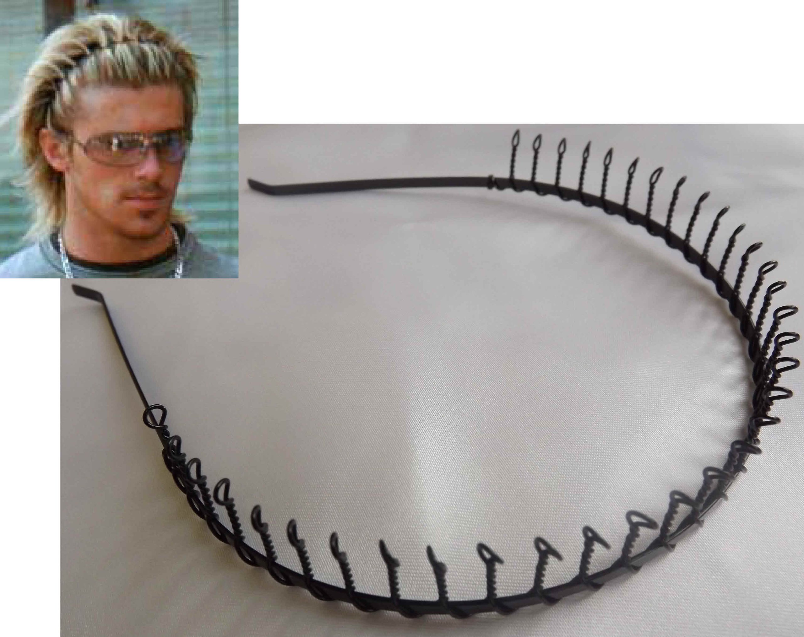 Black Metal Twisted Wire Comb Headband - Gothic Punk Accessory for Concerts & Photo Shoots