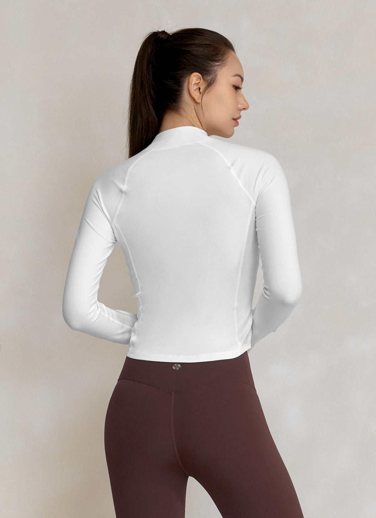 Stylish Peach Mock Neck Long Sleeve Top for Women - Perfect for Office Wear, Casual Outings & Fall Layering
