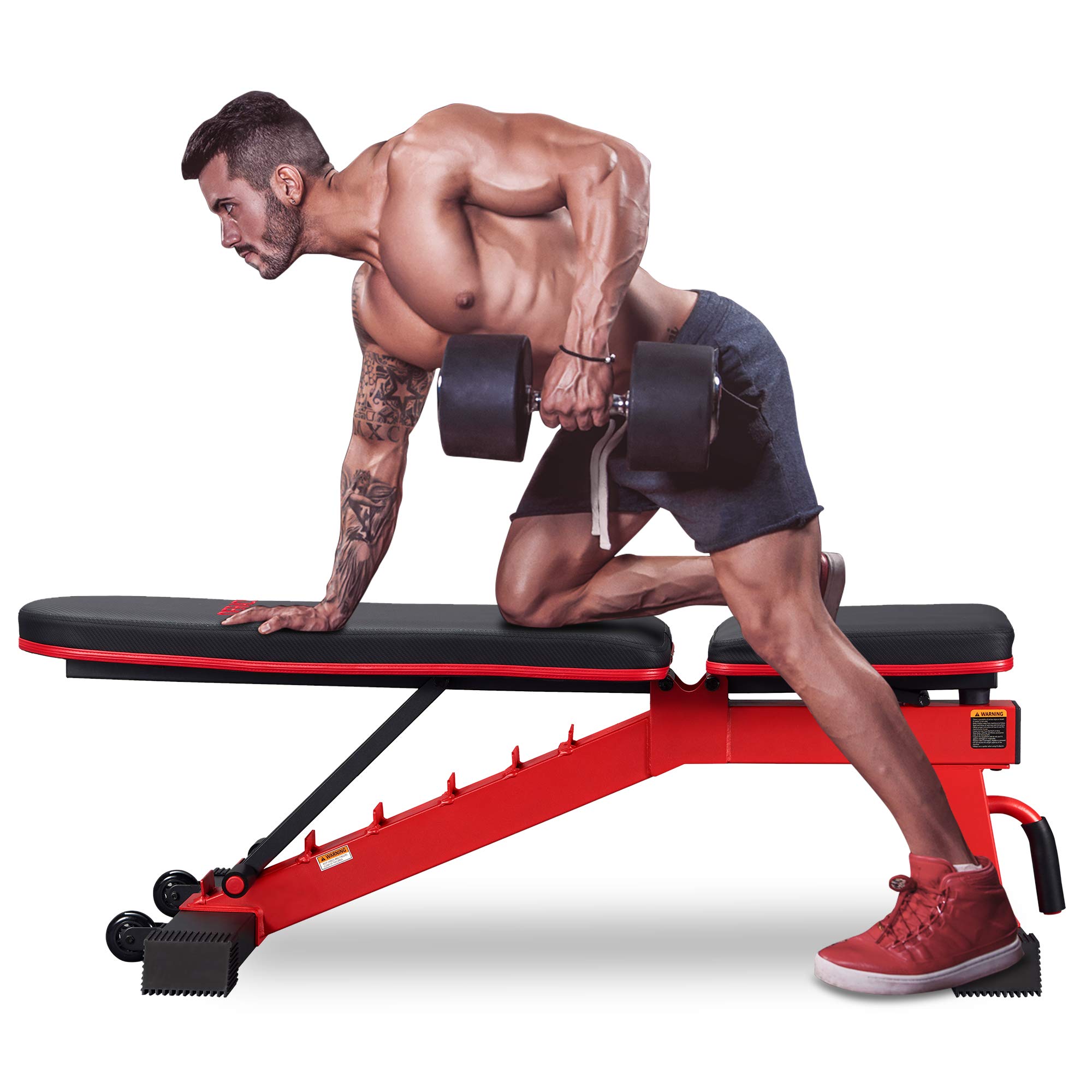 DERACY Adjustable Weight Bench for Full Body Workout - Incline & Decline Home Gym Equipment for Strength Training | Perfect for Home Gym, Garage Workouts & Fitness Enthusiasts