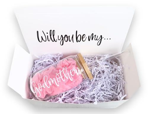 Godmother Beer Can Glass - Unique Godmother Proposal Gift Box Set - Perfect for Baptism, Christening & Special Occasions