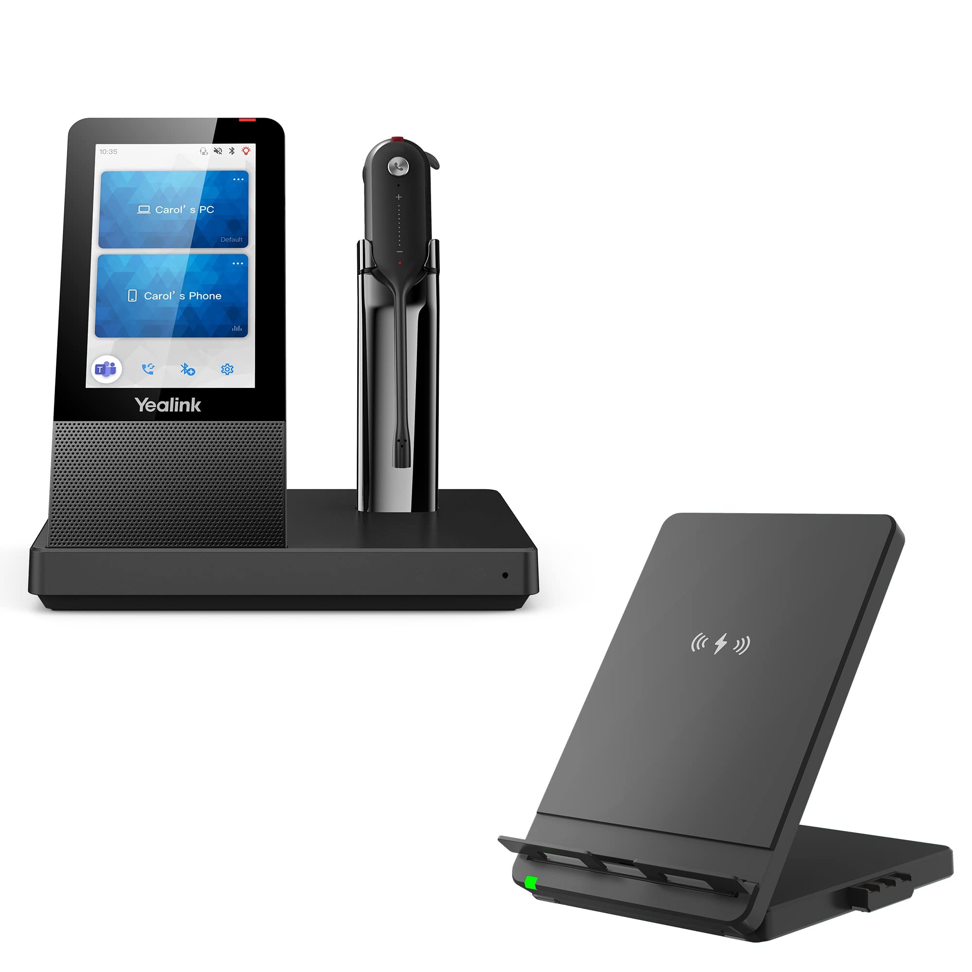 Yealink WH67 Wireless Headset with Charging Base | Bluetooth & DECT Headset with Noise-Canceling Mic for PC, Laptop, VoIP & UC Phones | Perfect for Remote Work, Call Centers & Office Communications