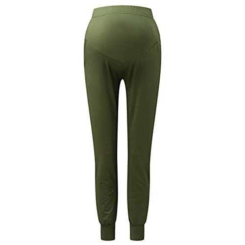 Stretchy Maternity Leggings for Women - Comfortable Solid Color Pregnancy Pants for Casual Wear & Lounge - Perfect for Yoga, Workouts, and Everyday Comfort