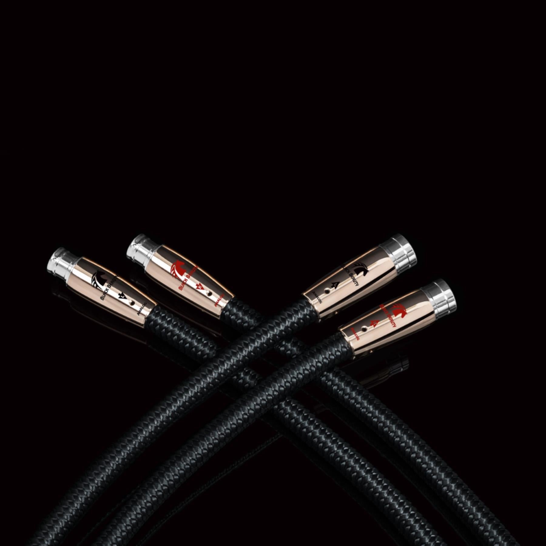 Premium AudioQuest Black Beauty XLR Balanced Audio Cables - High-End Interconnect Pair for Studio Recording & Home Theater Systems