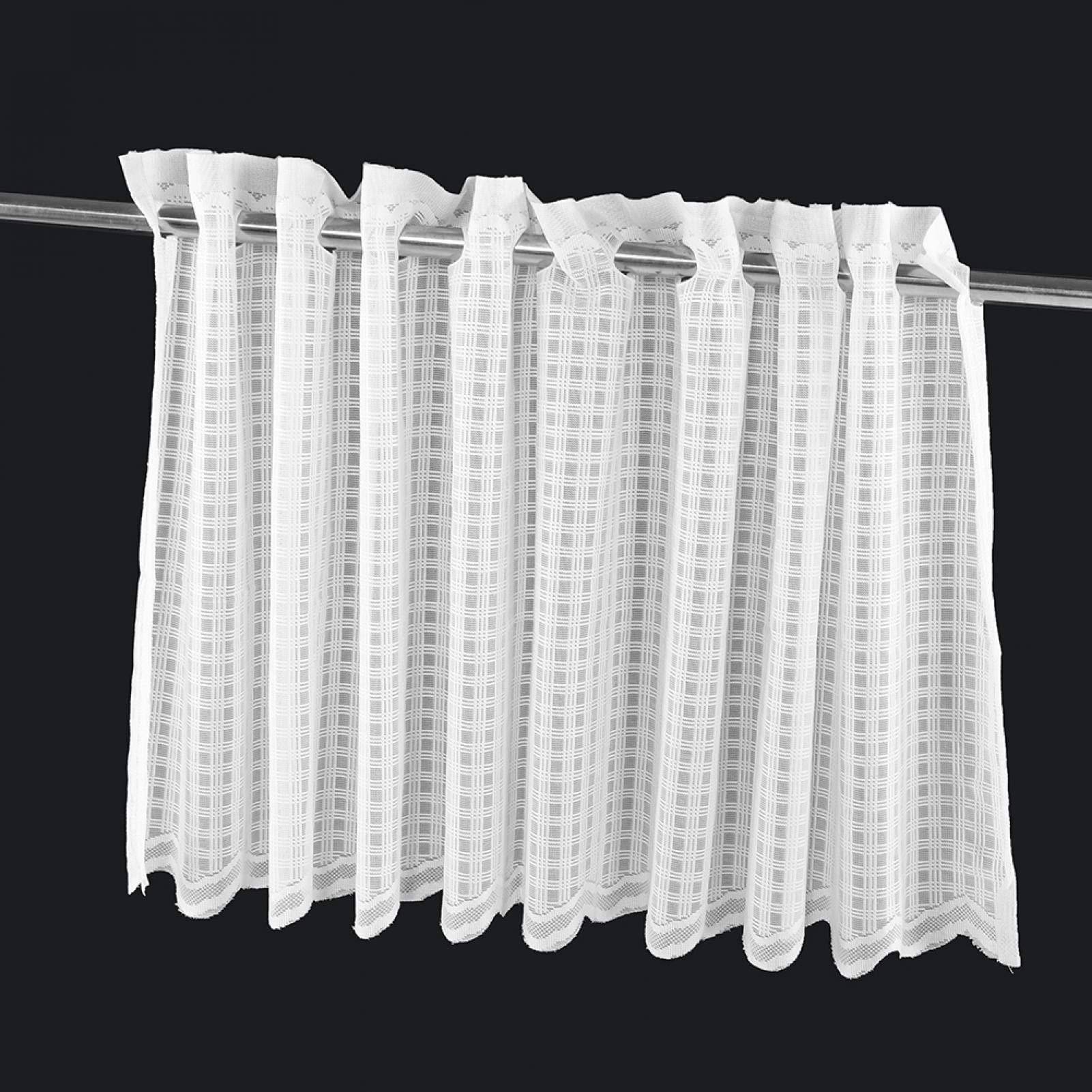 Elegant Woven Half Window Curtain with Embroidery - Beige Roman Valance for Bathroom, Kitchen & Cafe - Rod Pocket Design for Easy Installation | Perfect for Privacy & Decoration in Homes, Restaurants & Offices
