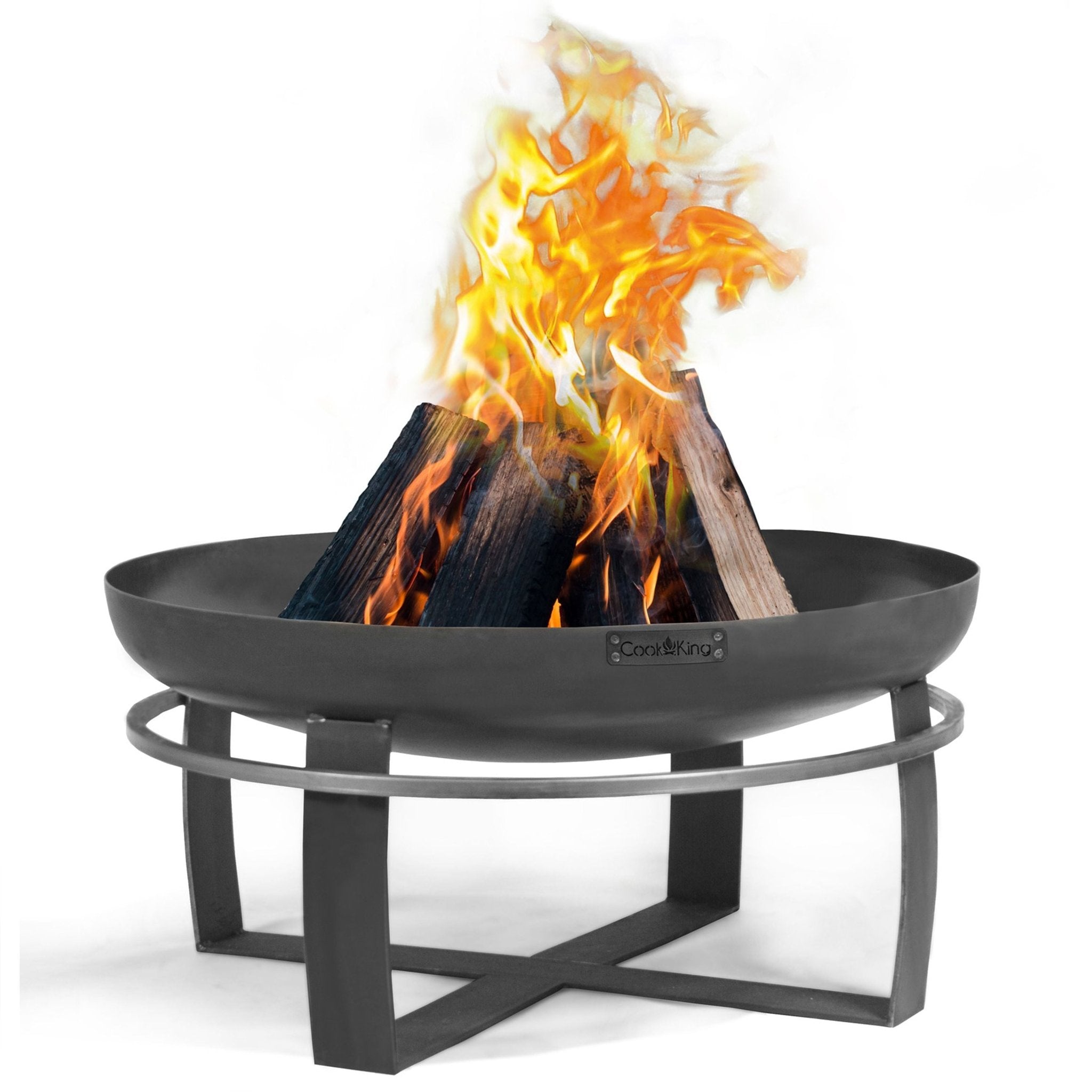 Viking 32-Inch Outdoor Fire Pit with Removable Grill Plate & Protective Cover - Perfect for Backyard Camping, Patio Gatherings & BBQ Parties