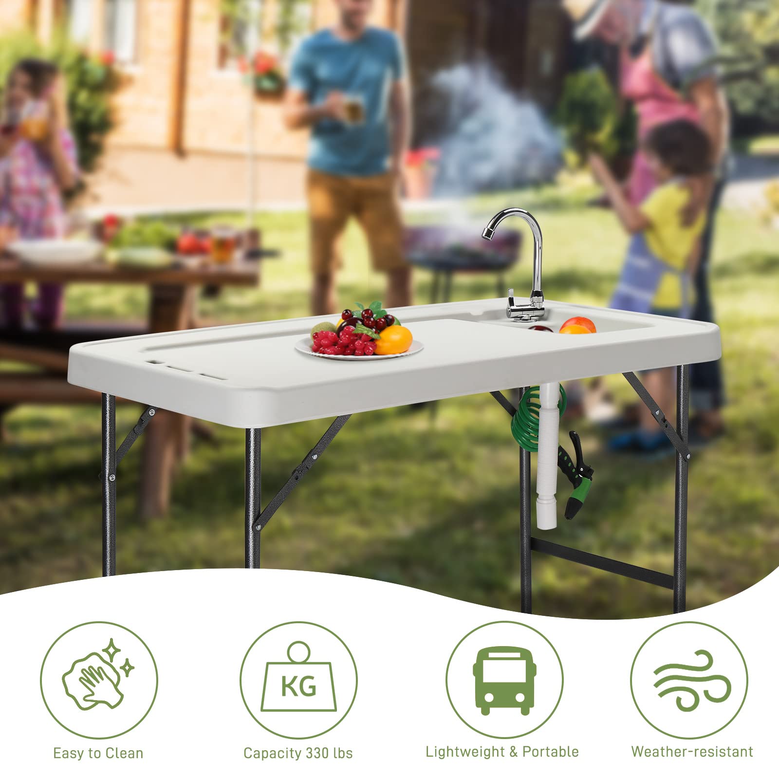 Outvita Portable Folding Fish Cleaning Table - 45