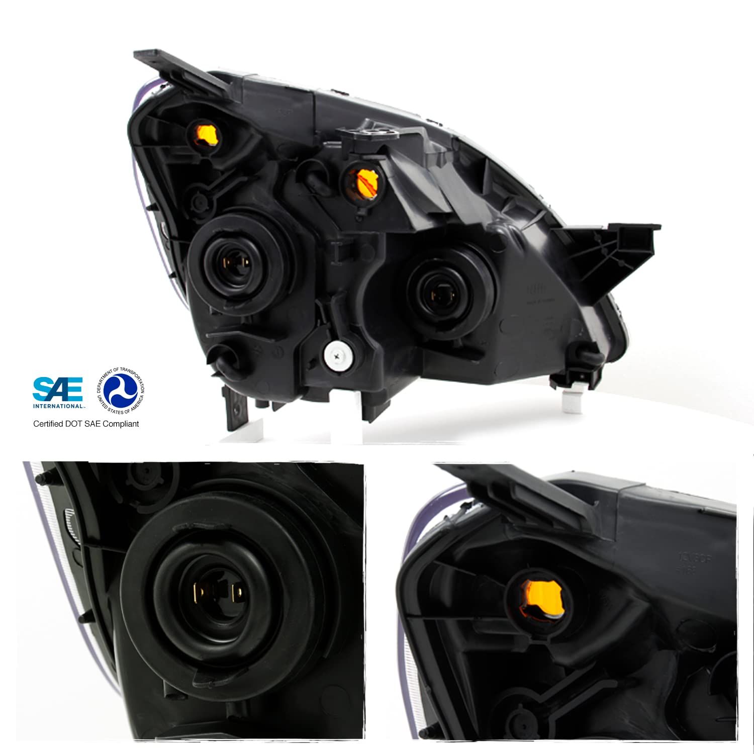 AKKON Black Headlights Replacement Pair for Honda CRV Japan Built Models - Driver & Passenger Side - Perfect for Night Driving & Car Upgrades