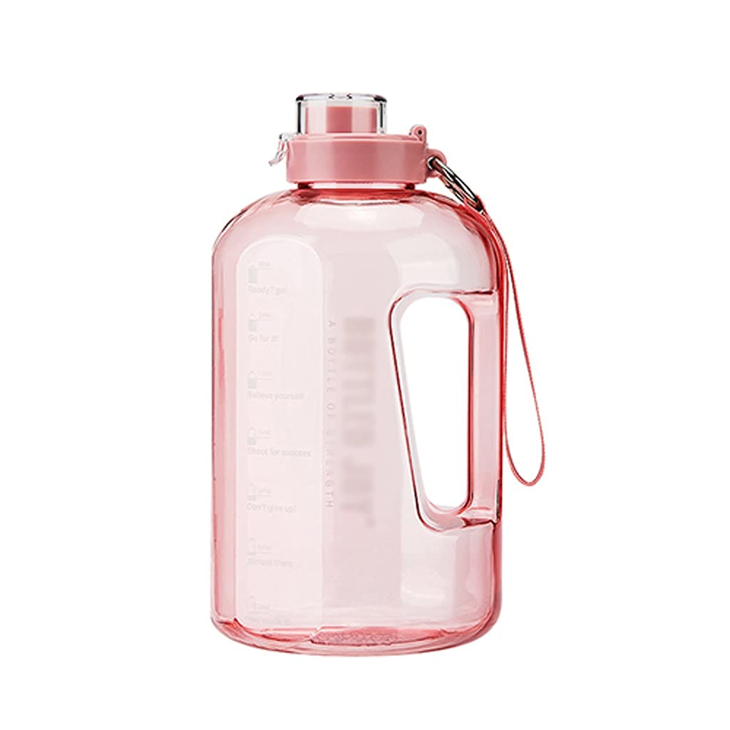 3.78L Large Sports Water Bottle with Time Marker & Handle - Pink Hiking Jug for Camping, Workouts, Outdoor Activities | BPA-Free Hydration for Gym, Hiking & Travel