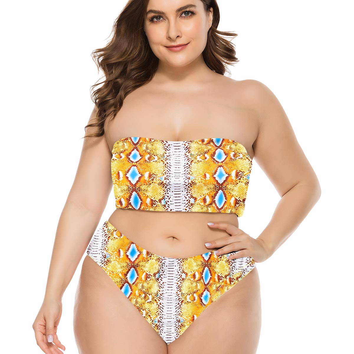 **Yii ouneey Plus Size Women's High Waisted Bikini Set - Tummy Control Bathing Suit for Beach, Pool & Vacation - Comfortable Swimwear for Curvy Women**