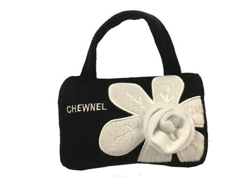 Chewnel Fleur Blanche Dog Purse Toy - Cute & Durable Chew Toy for Small & Medium Dogs - Perfect for Teething, Playtime & Travel