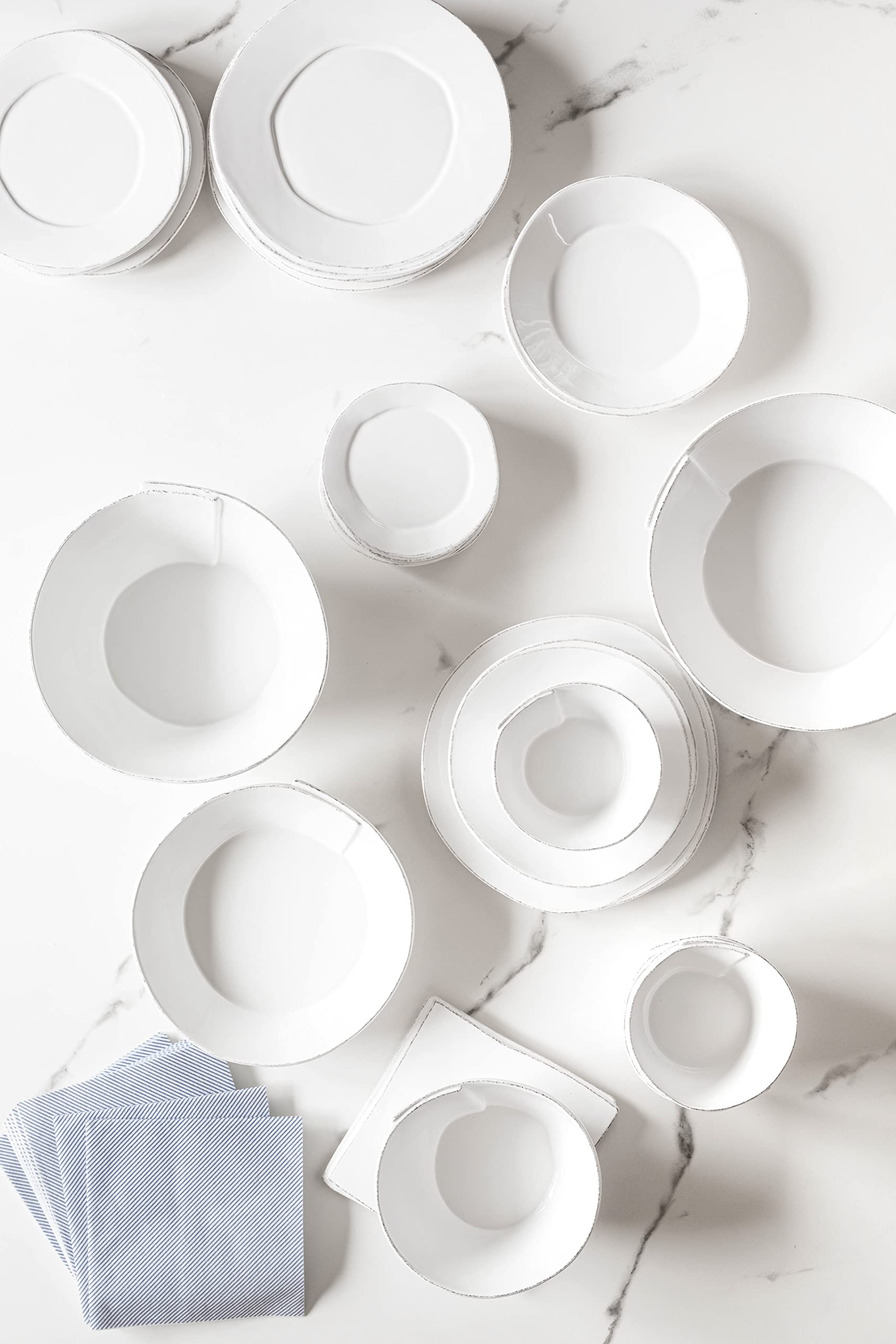 Vietri Lastra White Salad Plate Set of 4 | 8.75