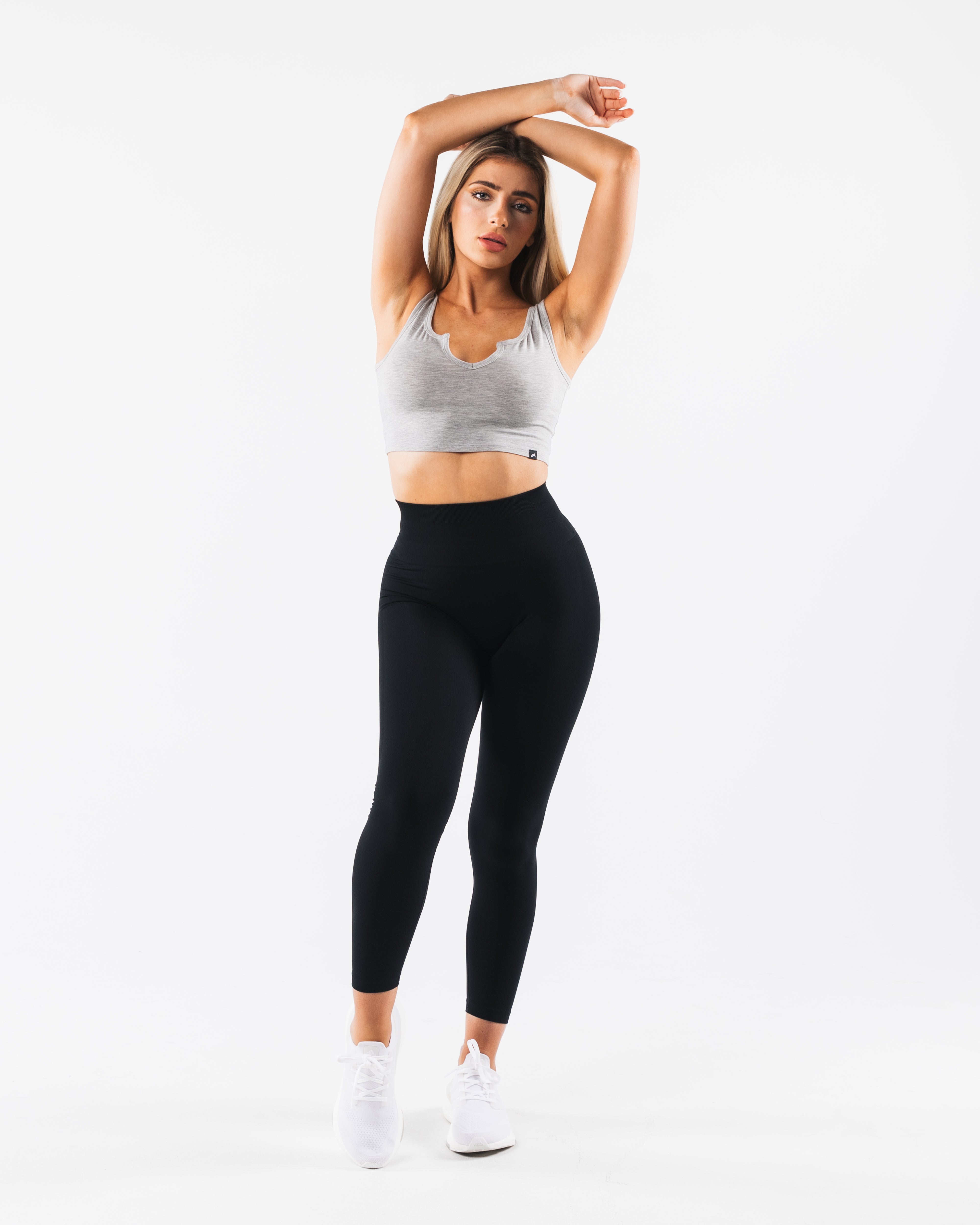 OT Slit Tank Top - Light Heather Grey - Women's Casual Wear for Yoga, Gym & Everyday Comfort