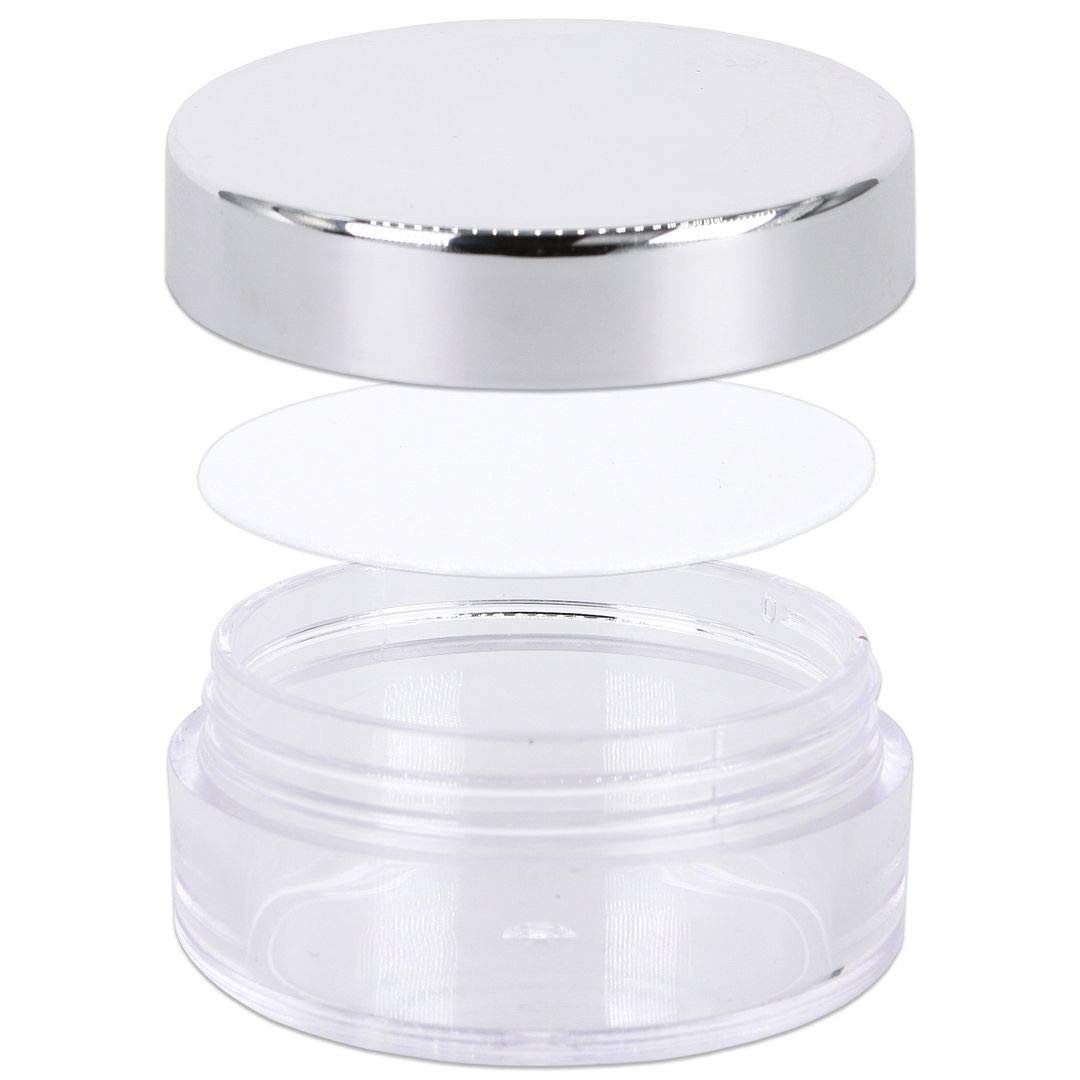 Beauticom 10ml (0.35oz) Clear Plastic Jars with Silver Lids - Leakproof Cosmetic Containers for Lotion, Cream & Ointment Storage (1000-Pack) - Ideal for DIY Beauty Products, Travel Toiletries & Small Craft Organizers